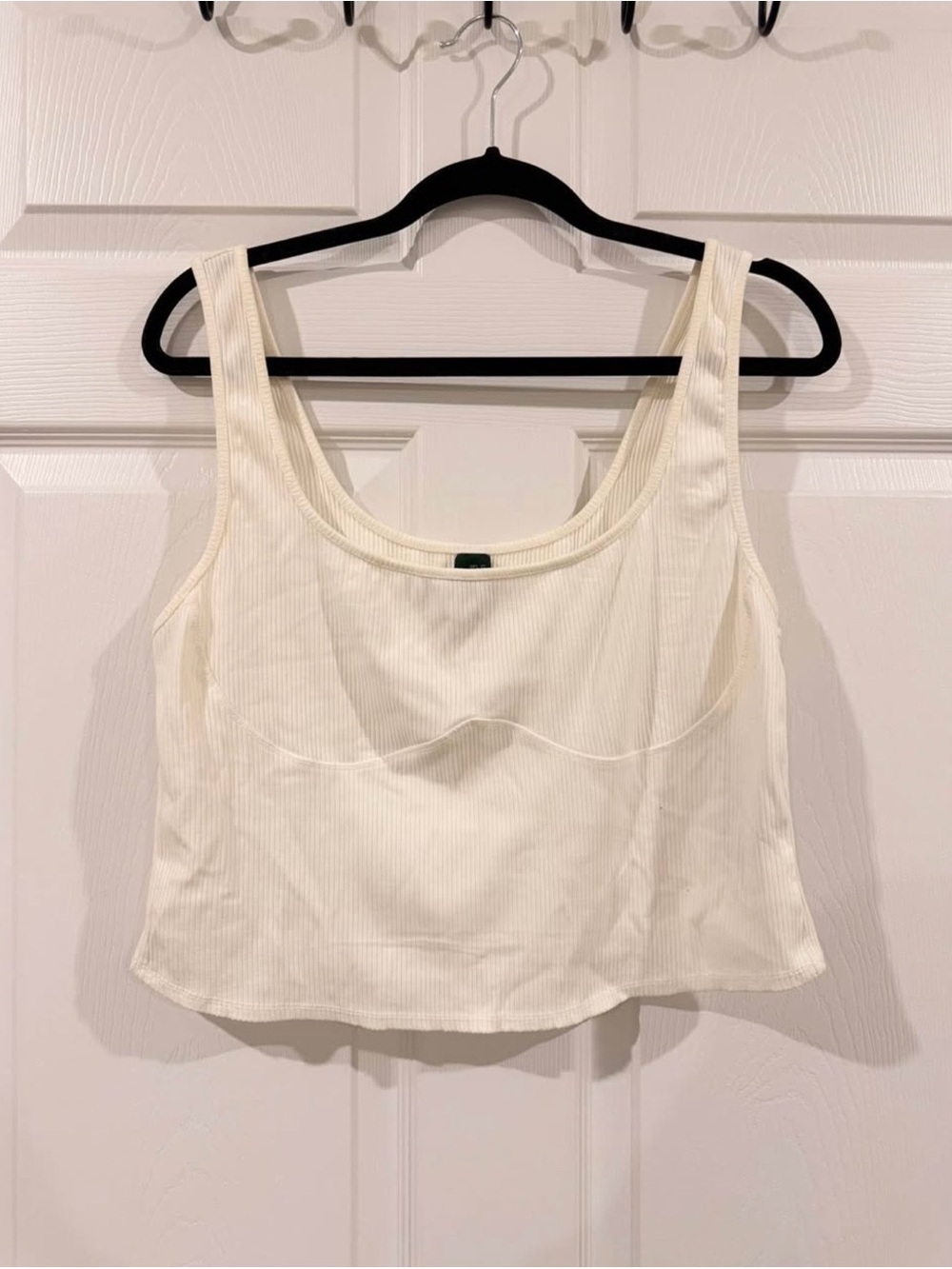 wild fable Cream Ribbed Crop Tank